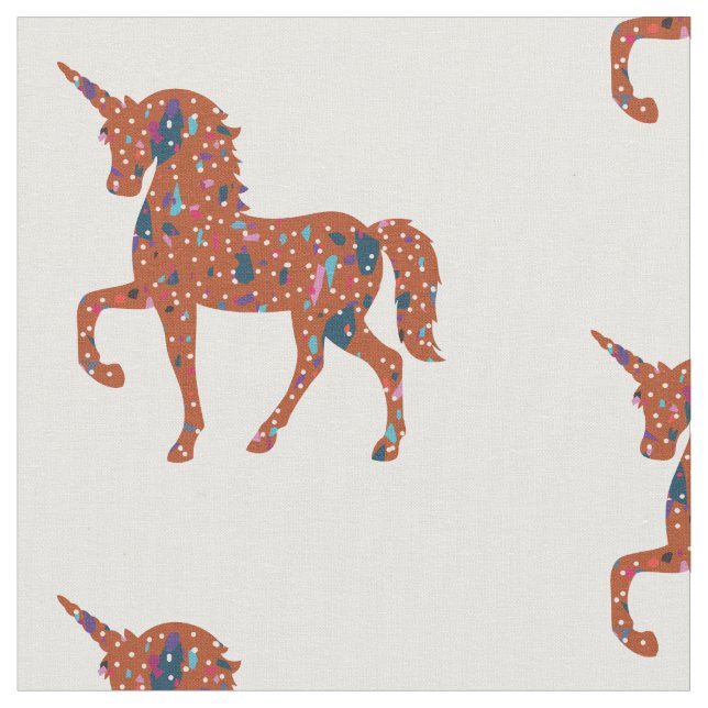 Unicorn Terrazzo Pieces Fabric (Close Up)