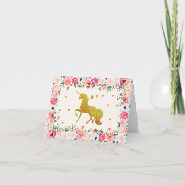 Unicorn Thank You Card (Front)