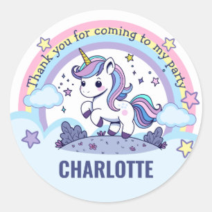 Unicorn Thank You Classic Round Sticker