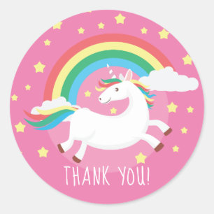 Unicorn Thank You Favour Sticker