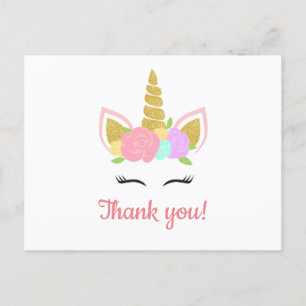 Unicorn Thank You Postcard