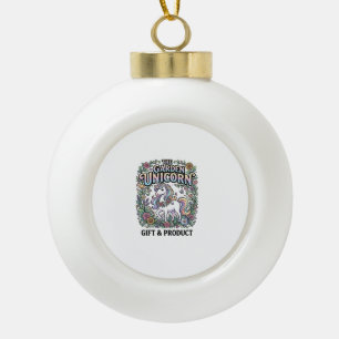 Unicorn The Garden Unicorn Commercial Vector Desig Ceramic Ball Christmas Ornament