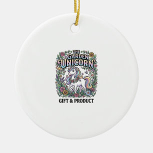 Unicorn The Garden Unicorn Commercial Vector Desig Ceramic Ornament