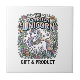Unicorn The Garden Unicorn Commercial Vector Desig Ceramic Tile
