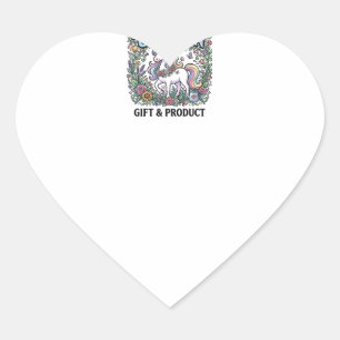 Unicorn The Garden Unicorn Commercial Vector Desig Heart Sticker