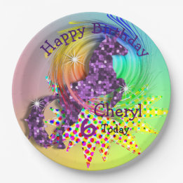 Unicorn Themed Magical Rainbow Party Paper Plate