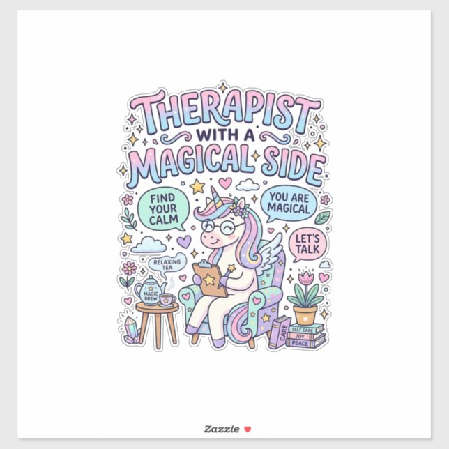 Unicorn Therapist with a Magical Side Gift Idea St (Sheet)