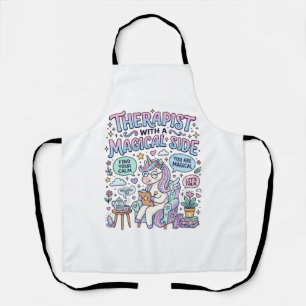 Unicorn Therapist with a Magical Side Gift Idea St Apron