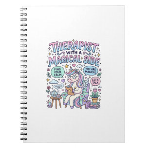Unicorn Therapist with a Magical Side Gift Idea St Notebook