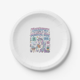 Unicorn Therapist with a Magical Side Gift Idea St Paper Plate