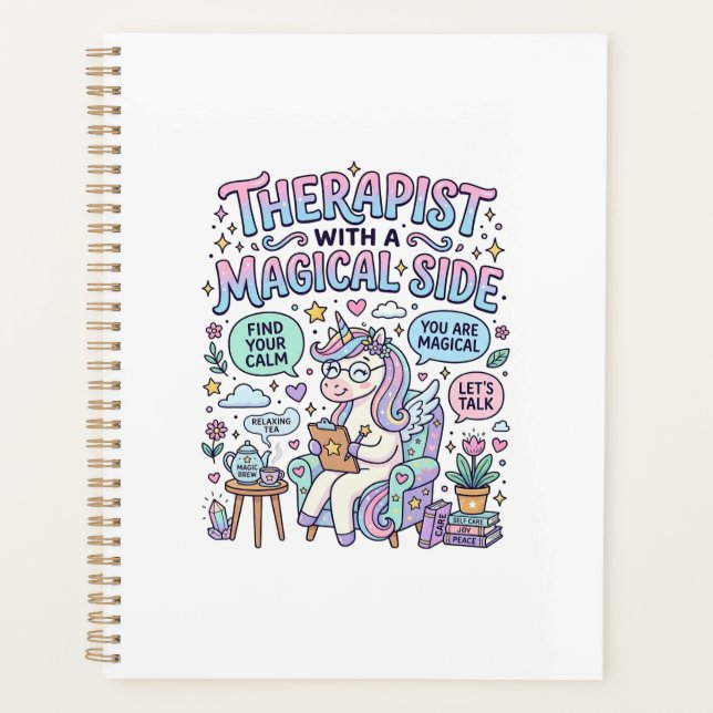 Unicorn Therapist with a Magical Side Gift Idea St Planner (Front)