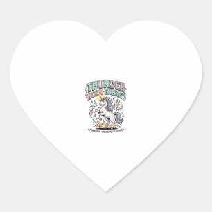 Unicorn Thunder Horn Energy Retro Style Product Gr Heart Sticker