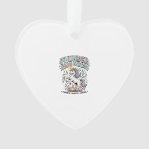 Unicorn Thunder Horn Energy Retro Style Product Gr Ornament