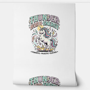Unicorn Thunder Horn Energy Retro Style Product Gr Wallpaper