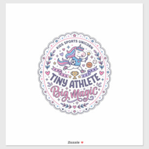 Unicorn Tiny Athlete Big Magic Playful Print on De