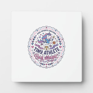 Unicorn Tiny Athlete Big Magic Playful Print on De Plaque