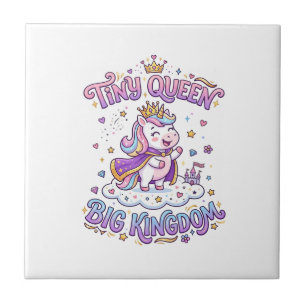 Unicorn Tiny Queen Big Kingdom Gift Idea Sticker a Ceramic Tile