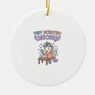 Unicorn Tiny Scientist Unicorn Trendy Product Grap Ceramic Ornament