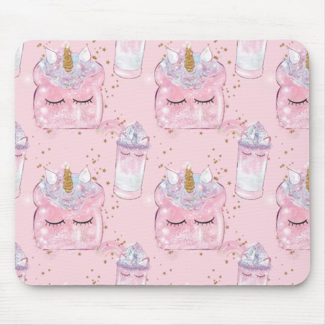 Unicorn Toast and Milkshake Mouse Pad (Front)