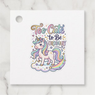 Unicorn Too Cute to Be Ordinary Premium Vector Sti Favour Tags