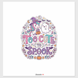 Unicorn Too Cute to Spook Colourful Marketplace Ar