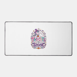 Unicorn Too Cute to Spook Colourful Marketplace Ar Desk Mat
