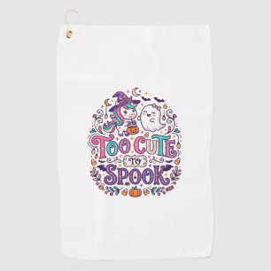 Unicorn Too Cute to Spook Colourful Marketplace Ar Golf Towel