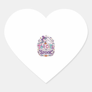 Unicorn Too Cute to Spook Colourful Marketplace Ar Heart Sticker