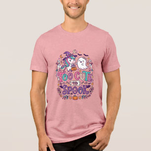 Unicorn Too Cute to Spook Colourful Marketplace Ar Tri-Blend Shirt