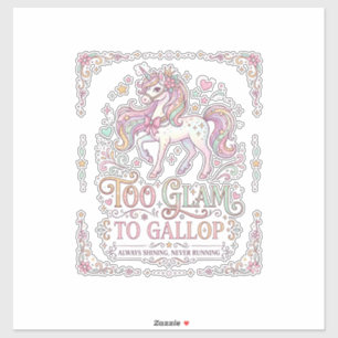 Unicorn Too Glam to Gallop Adorable Apparel Graphi