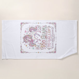 Unicorn Too Glam to Gallop Adorable Apparel Graphi Beach Towel