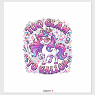 Unicorn Too Glam to Gallop Commercial Print on Dem