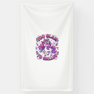 Unicorn Too Glam to Gallop Commercial Print on Dem Banner