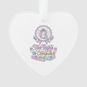 Unicorn Too Rare to Compare Cute Pastel T-Shirt De Ornament