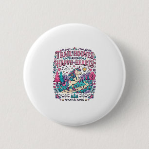 Unicorn Trail Hooves and Happy Hearts Colourful Ap 6 Cm Round Badge