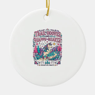 Unicorn Trail Hooves and Happy Hearts Colourful Ap Ceramic Ornament
