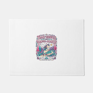 Unicorn Trail Hooves and Happy Hearts Colourful Ap Doormat