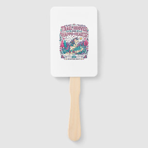 Unicorn Trail Hooves and Happy Hearts Colourful Ap Hand Fan