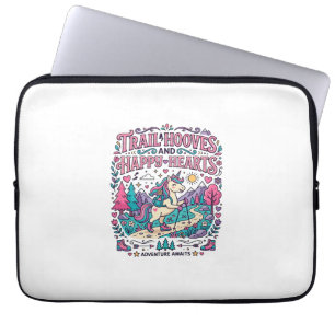 Unicorn Trail Hooves and Happy Hearts Colourful Ap Laptop Sleeve