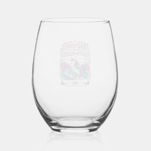 Unicorn Trail Hooves and Happy Hearts Colourful Ap Stemless Wine Glass