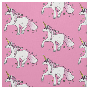 Unicorn Trotting Through Stars Fabric