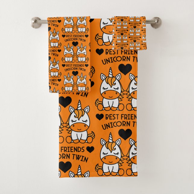 Unicorn Twin Sister  Bath Towel Set (Insitu)