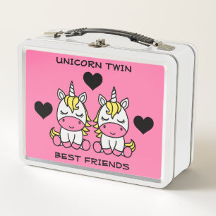 Unicorn Twin Sister  Metal Lunch Box