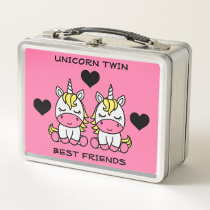 Unicorn Twin Sister  Metal Lunch Box