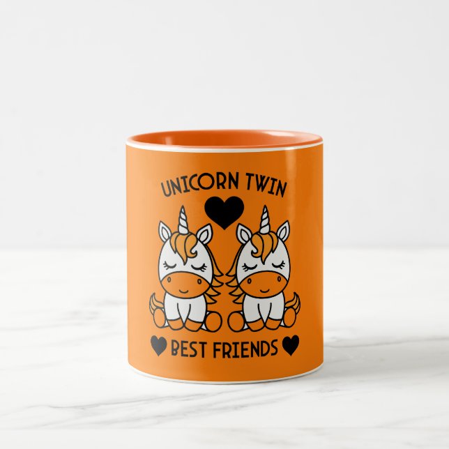 Unicorn Twin Sister  Two-Tone Coffee Mug (Center)