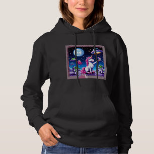 Unicorn UFO Selfie: Square Land (Pixel Art) #2 Hoodie