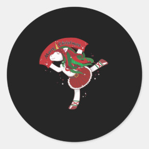 Unicorn Ugly Christmas Classic Round Sticker