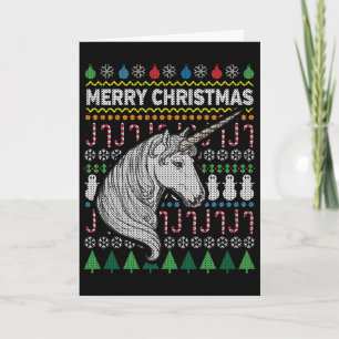 Unicorn Ugly Christmas Sweater Wildlife Series Holiday Card