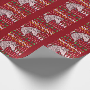 Unicorn Ugly Christmas Sweater Wildlife Series Wrapping Paper