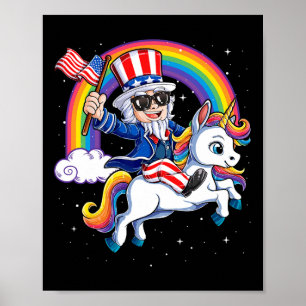 Unicorn Uncle Sam 4th Of July Mericorn Men Women U Poster